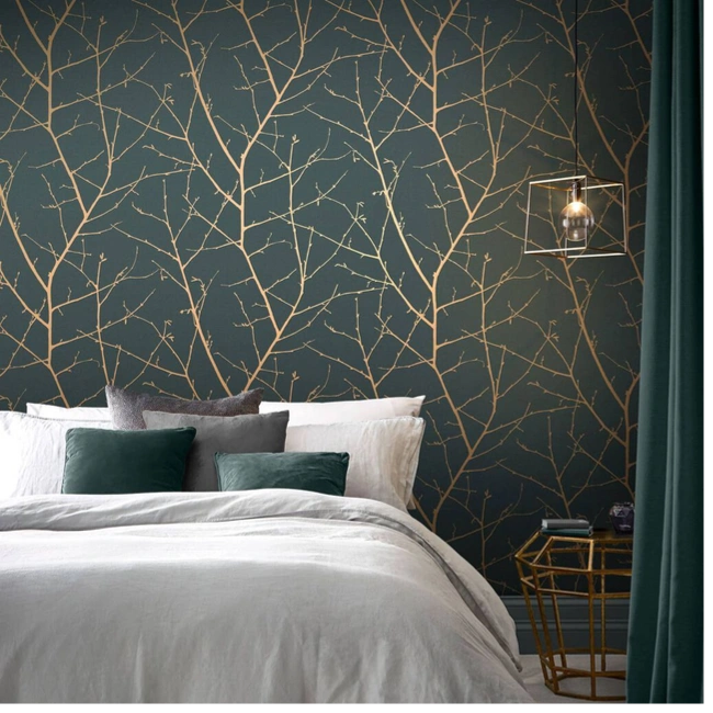 Stylish Bedroom Wall Wallpaper In Dubai
