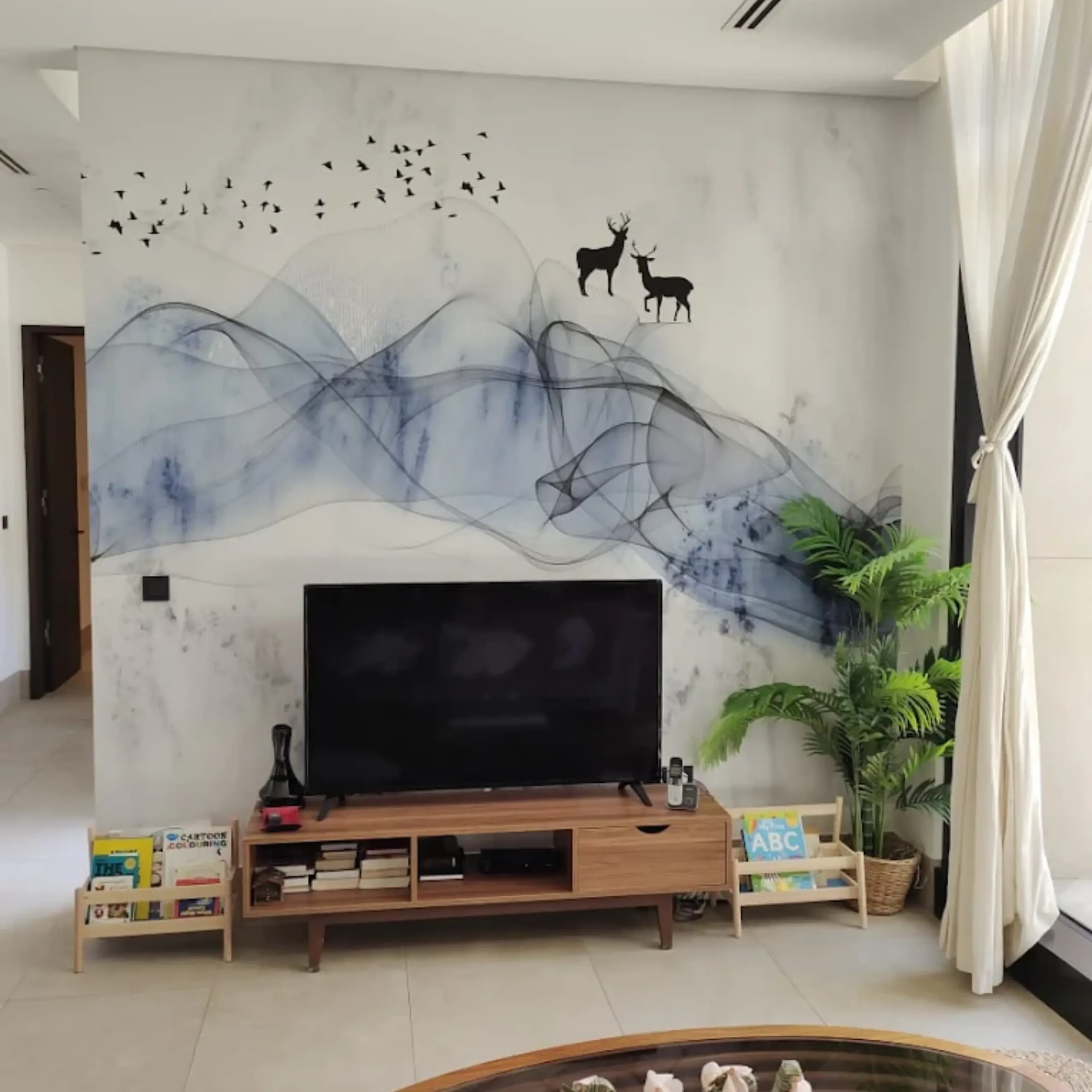 Decorative wallpaper project completed in a Dubai home