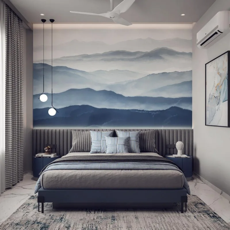 Boy room wallpaper installation completed at a Dubai property