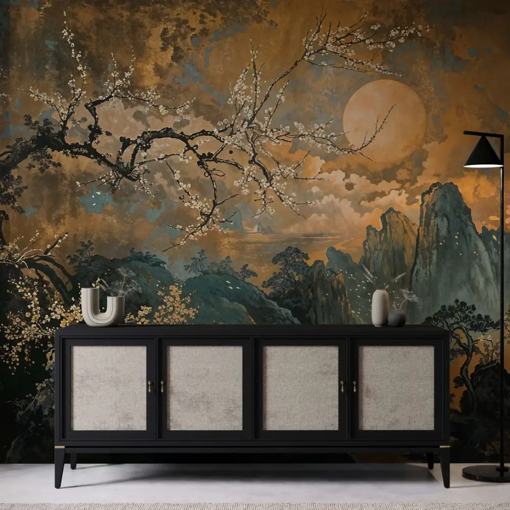 Dark Chinoiseries Wallpaper Mural