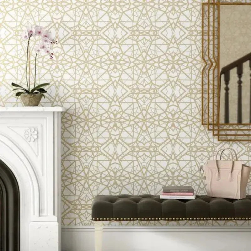 Elegant vinyl wallpaper design showcased in a completed Dubai project