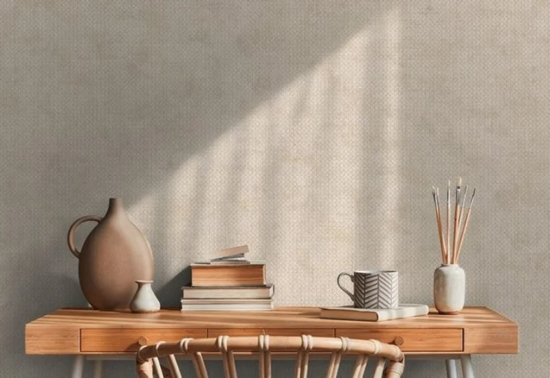 Luxury vinyl wallpaper enhancing a Dubai living space