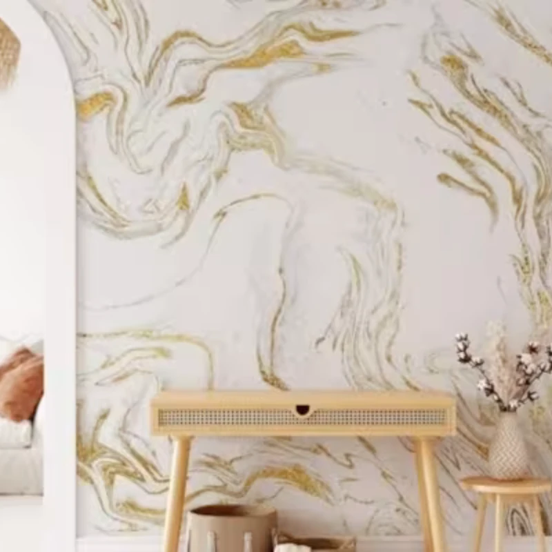 Marble wallpaper project completed in a Dubai home