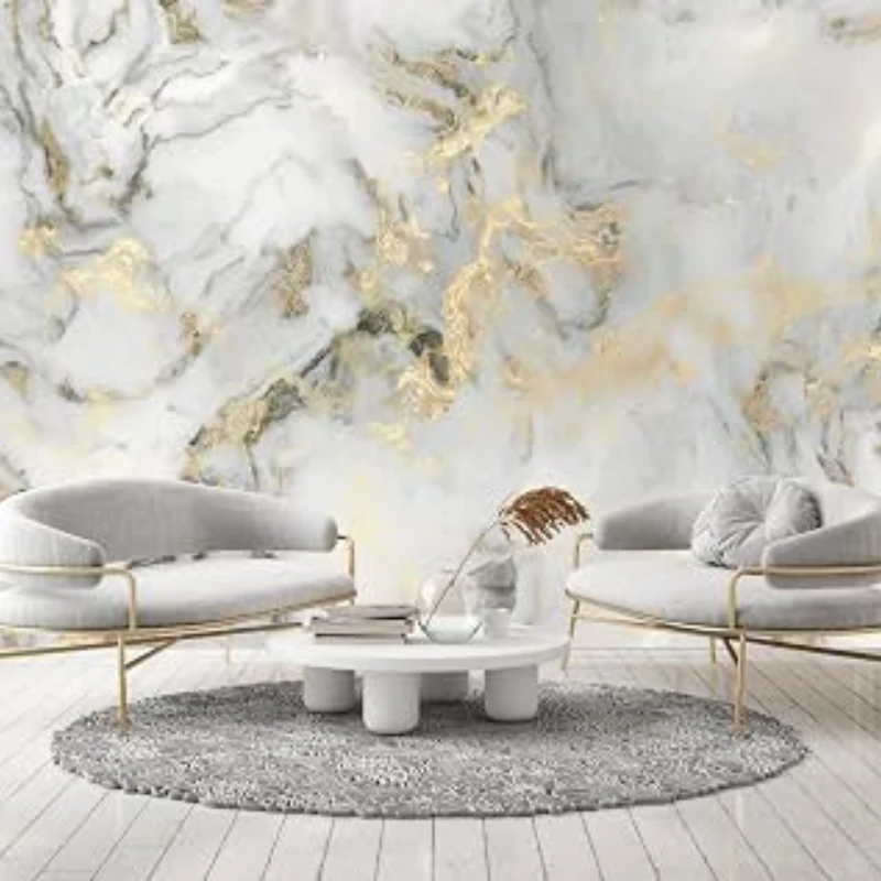 Finished marble wallpaper project showcasing quality craftsmanship
