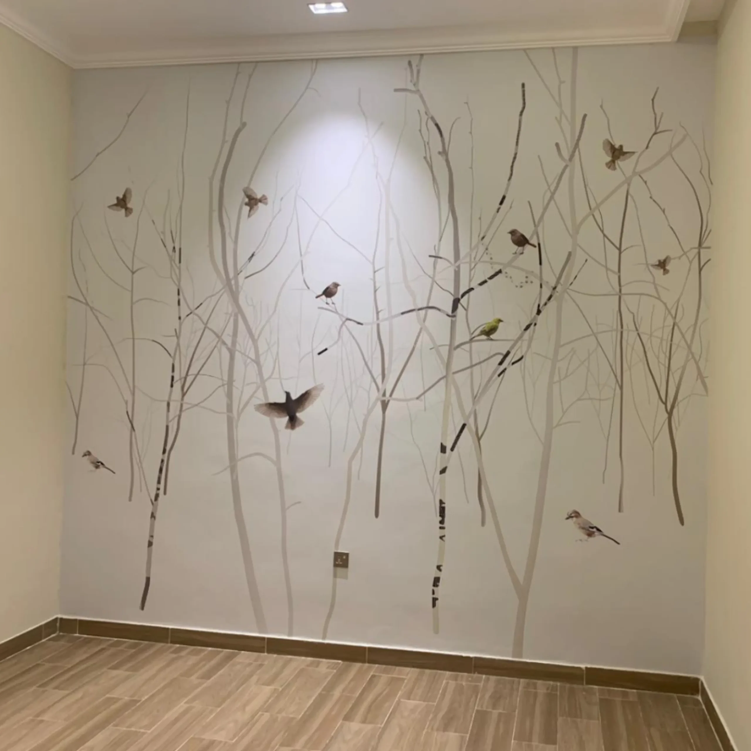 Modern wallpaper design project completed in a Dubai home