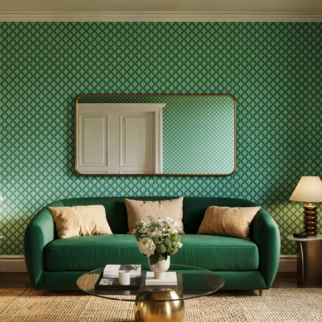 Moroccan wallpaper installed in a Dubai home