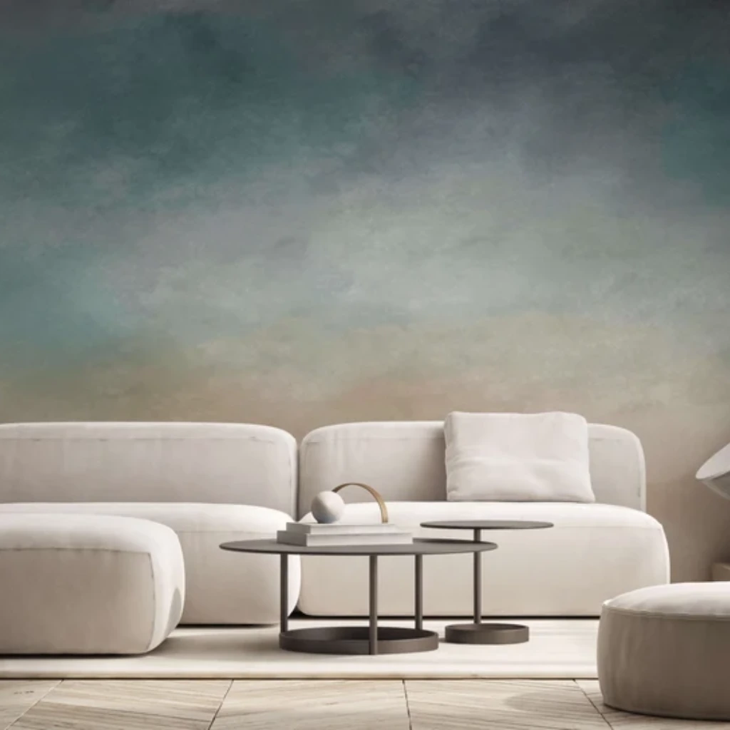 Ombre cloud wallpaper installed in a Dubai home