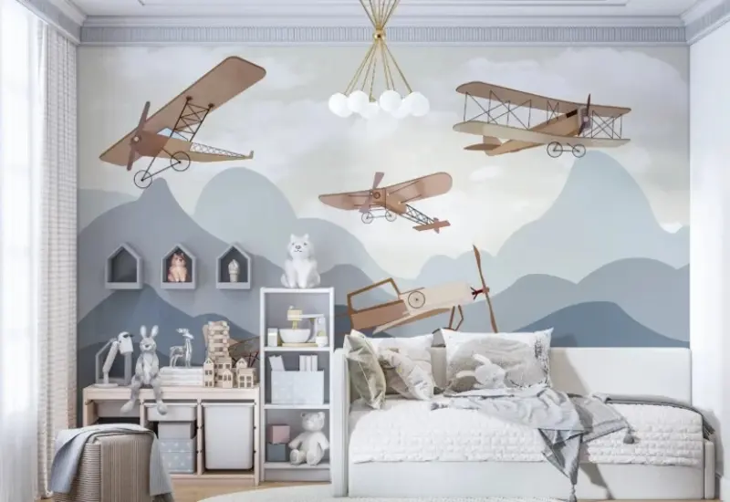 Seamless kids wallpaper installation in Dubai