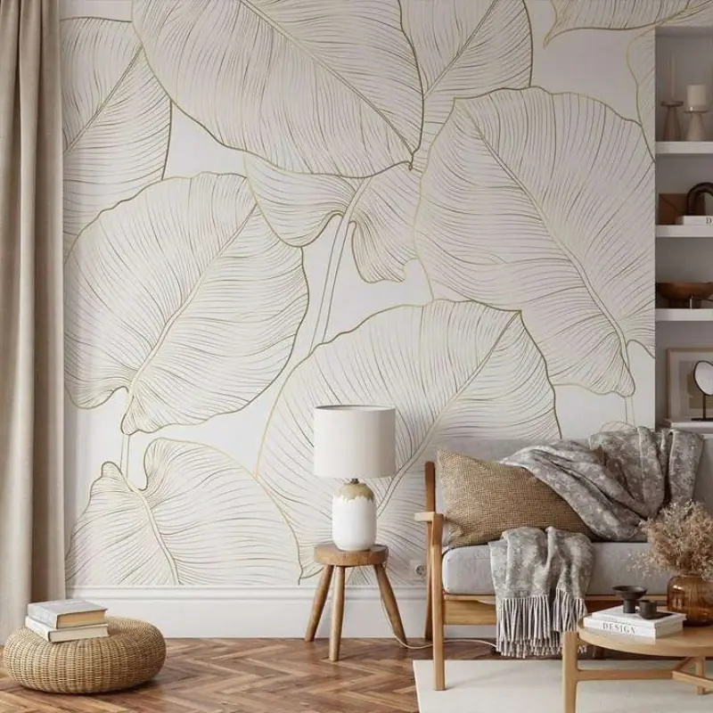 Premium wallpaper rolls in showroom