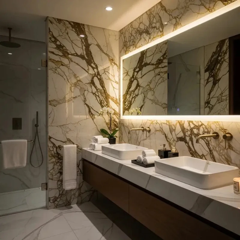Marble wallpaper delivered for a residential project in Dubai