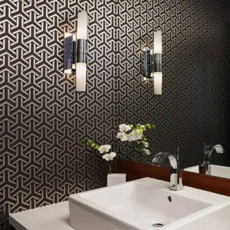Small bathroom wallpaper design